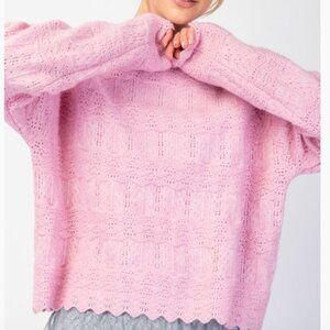 080.CROCHET KNIT SWEATER PULLOVER TOP